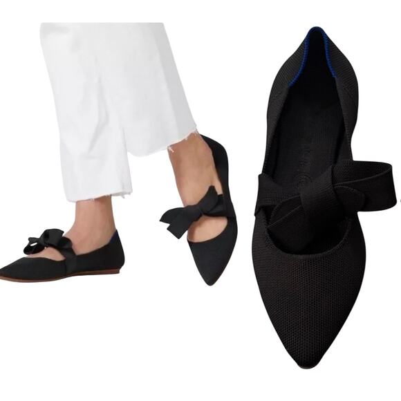 Rothy's Shoes - Rothy's The Point Mary Jane Bow Flats Size 9.5 Comfort Slip On Cushion Ballet